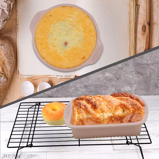 工場直送の高品質食品グレードの耐熱皿セット、ベーキング用シリコーンケーキベーキングモールドセット